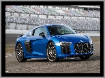 2016, Niebieskie, Audi R8 V10 Plus Coupé 5.2 FSI S Tronic Quattro