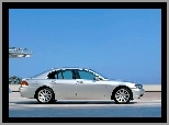 Prawy Profil, Srebrny, BMW 7